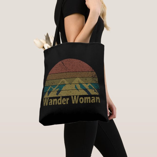 Tote Bag Wander femme randonnée camping vintage (De près)