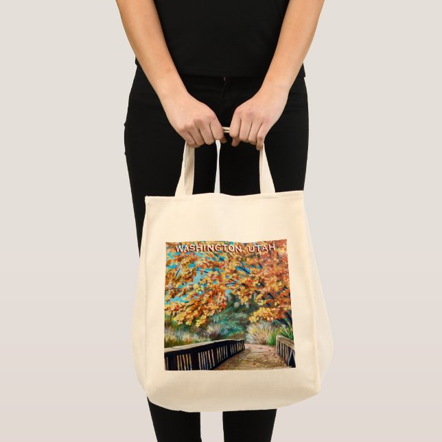 TOTE BAG WASHINGTON CITY UTAH, VIRGIN RIVER TRAIL, (Devant (produit))
