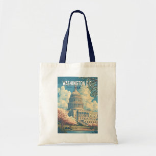 Tote Bag Washington DC Capitale Voyage Art Rétro
