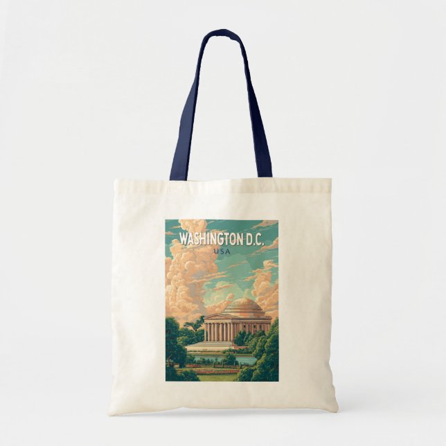 Tote Bag Washington DC Thomas Jefferson Memorial Travel Art (Devant)