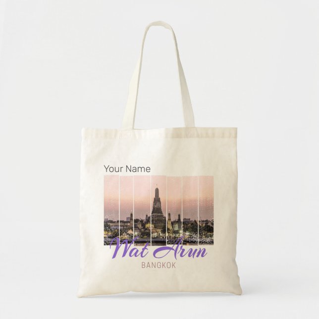 Tote Bag Wat Arun Temple Bangkok Thaïlande Sunset Souvenir (Devant)
