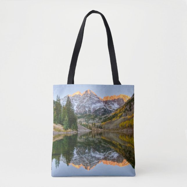 Tote Bag Water | Maroon Bells Lake Aspen Trees (Devant)