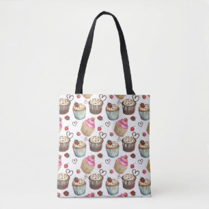 Tote Bag Watercolor cupcakes