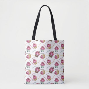 Tote Bag Watercolor cupcakes
