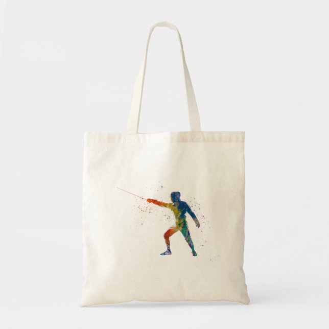 Tote Bag watercolor fencing (Devant)