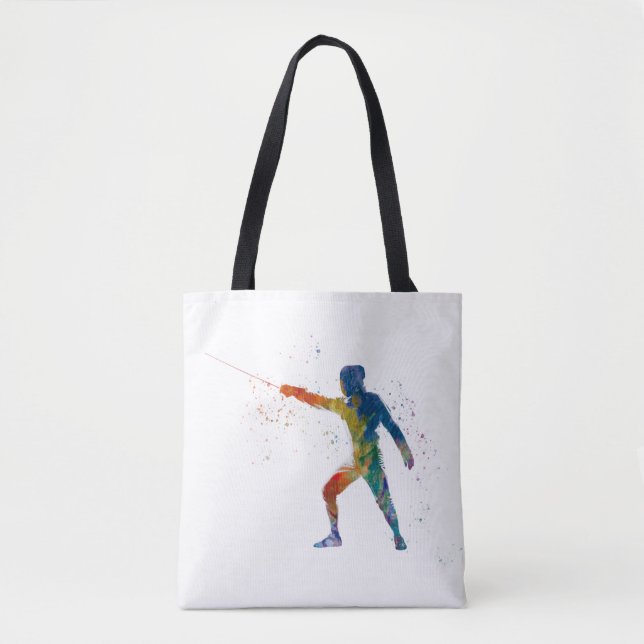 Tote Bag watercolor fencing (Devant)
