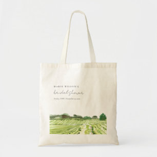 Tote Bag Watercolor Green Vineyard Fête des mariées