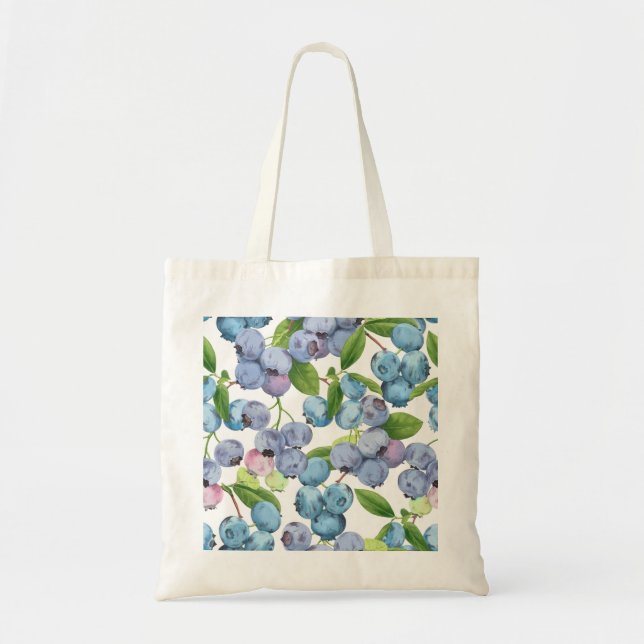 Tote Bag Watercolor Large Blueberry (Devant)