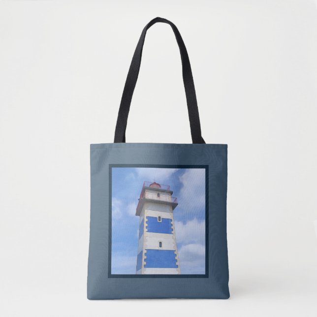 Tote Bag Watercolor lighthouse (Devant)