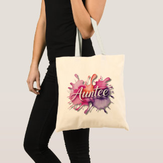 Tote Bag Watercolor Splash with Auntee typography 
