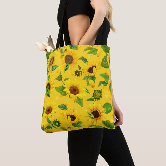 Tote Bag Watercolor Sunflower 3 (De près)