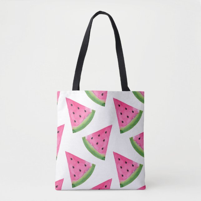 Tote Bag Watercolor Watermelon Motif (Devant)