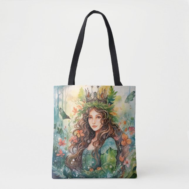 Tote Bag Watercolour Forest Princess (Devant)