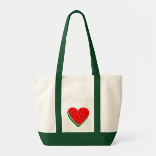 Tote Bag Watermelon Heart Valentine's Day Free Palestine