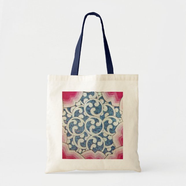Tote Bag WAVES,blue yellow (Devant)