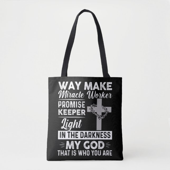 Tote Bag Waymaker Miracle Worker Promesse Keeper Lumière Jé (Devant)