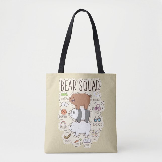 Tote Bag We Bare Bears - Bear Squad Journal Graphic (Devant)
