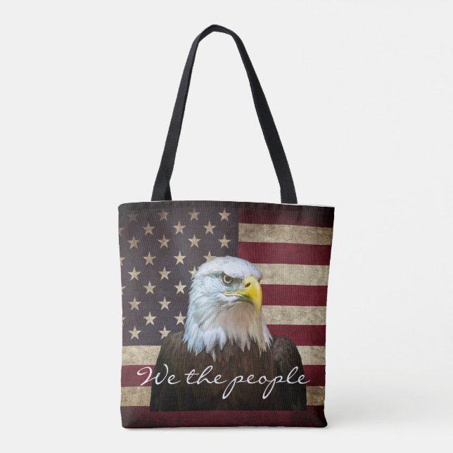 Tote Bag We The People American Flag Bald Eagle  (Dos)