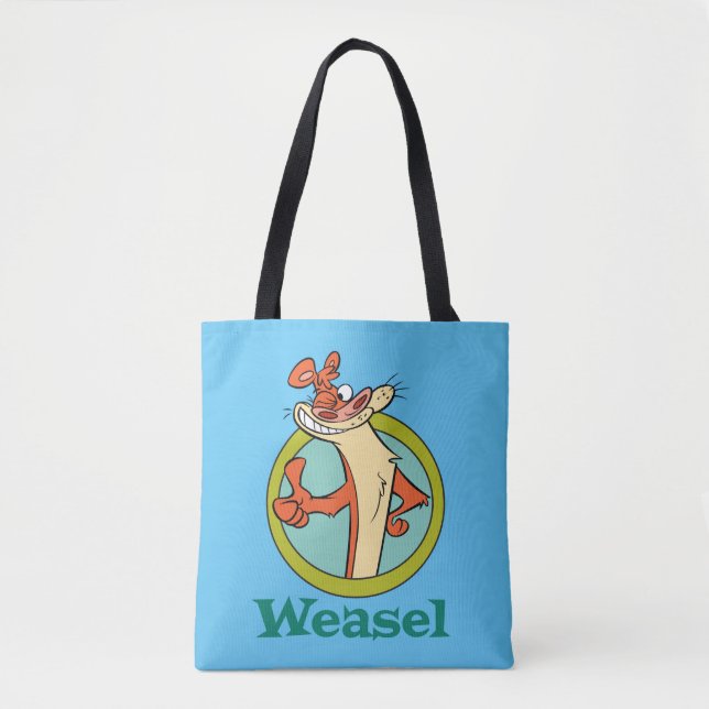 Tote Bag Weasel Thumbs Up Character Graphic (Devant)
