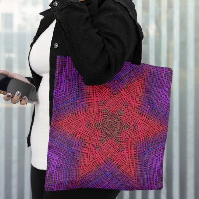 Tote Bag Weaver Mandala rouge et violet (Créateur téléchargé)