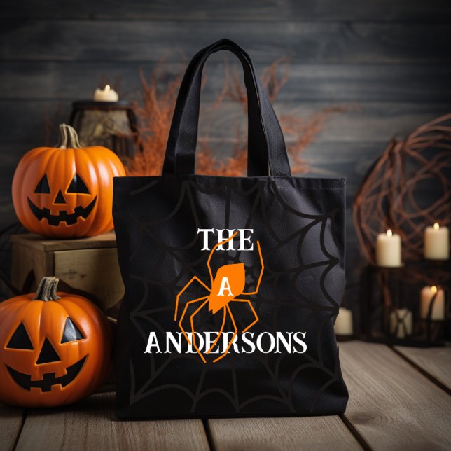 Tote Bag Web Spider personnalisé avec nom de famille (Créateur téléchargé)