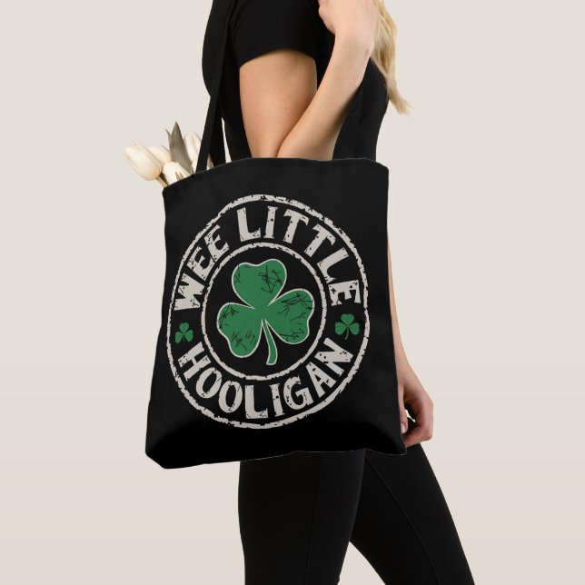 Tote Bag Wee Little Hooligan Shamrock St Patrick's Day (De près)