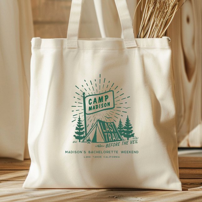 Tote Bag Week-end de camping pour filles célibataires rétro (Créateur téléchargé)