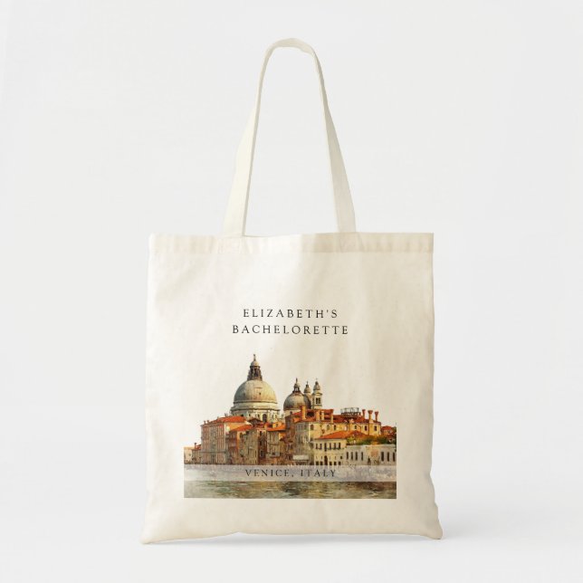 Tote Bag Week-end de célibataire à Venise aquarelle (Devant)