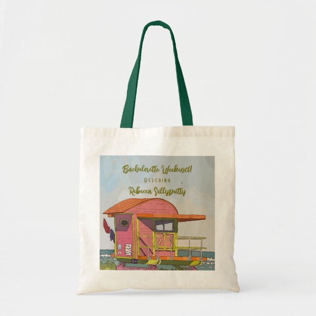 Tote Bag Week-end de célibataire aux vibes de maître-nageur (Devant)
