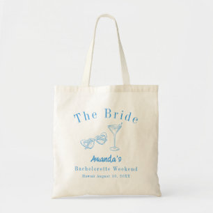 Tote Bag Week-end de célibataire de la mariée en bleu sur l