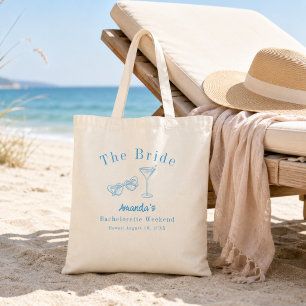 Tote Bag Week-end de célibataire de la mariée en bleu sur l