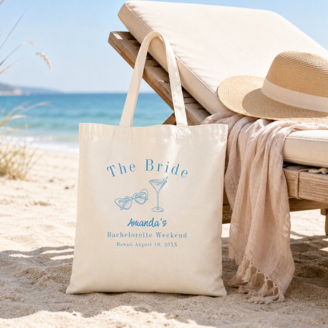 Tote Bag Week-end de célibataire de la mariée en bleu sur l (Créateur téléchargé)