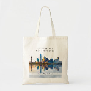 Tote Bag Week-end de célibataire en aquarelle sur la skylin