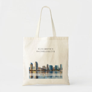 Tote Bag Week-end de célibataire en aquarelle sur la skylin