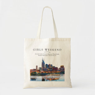 Tote Bag Week-end entre filles avec vue sur Nashville en aq