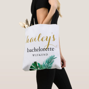 Tote Bag Week-end moderne Palms Bachelorette avec nom