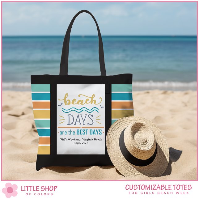 Tote Bag Week-end personnalisé entre filles à la plage (Créateur téléchargé)