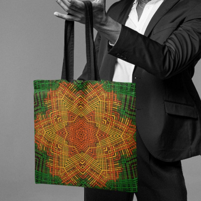 Tote Bag Weer Mandala jaune orange et vert (Créateur téléchargé)