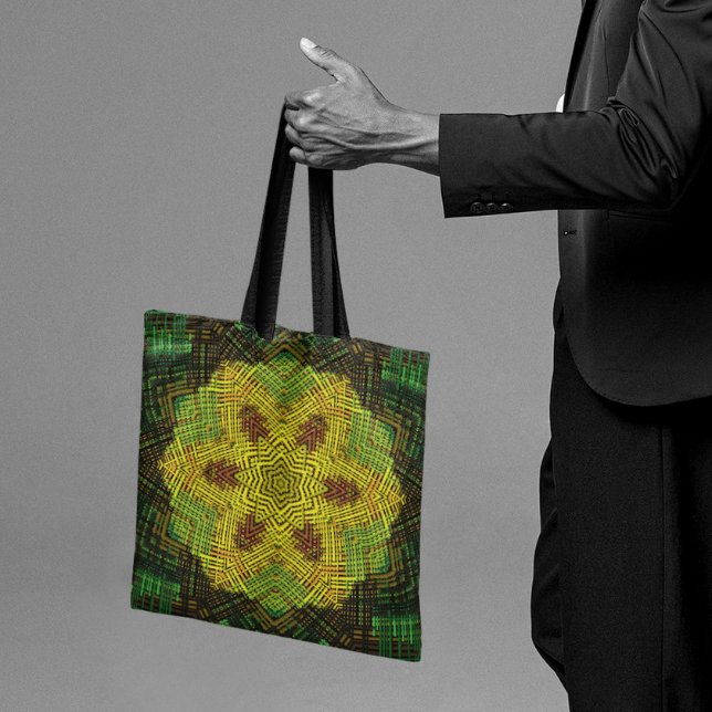 Tote Bag Weer Mandala jaune vert et orange (Créateur téléchargé)