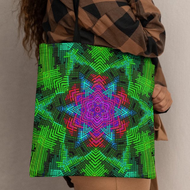 Tote Bag Weer Mandala rose bleu et vert (Créateur téléchargé)