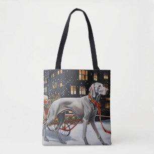 Tote Bag Weimaraner Festin de Noël