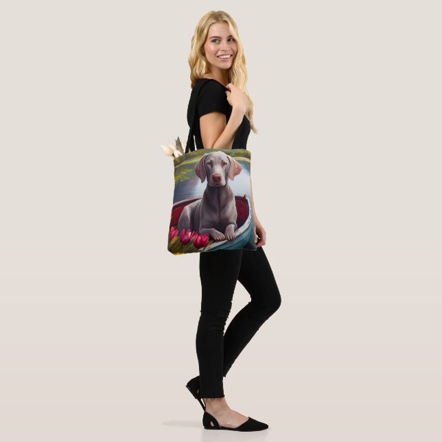 Tote Bag Weimaraner sur une pédale : une aventure Pittoresq (Sur le modèle)