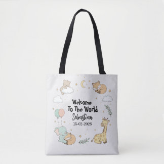 Tote Bag Welcome To The World Sebastian Personalized Tote 