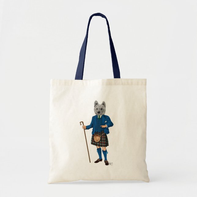 Tote Bag West Highland Terrier in Kilt 3 (Devant)