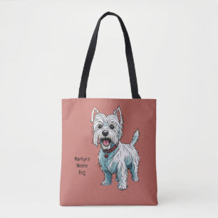 Tote Bag West Highland Terrier, Westie. Modifiable