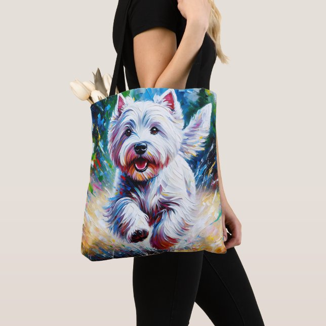 Tote Bag West Highland White Terrier "Westie" Dog Portrait (De près)