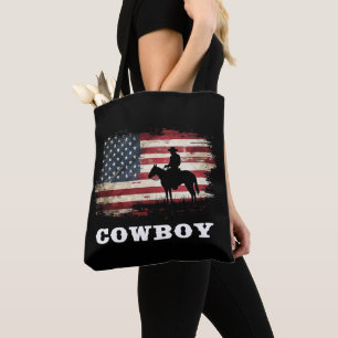 Tote Bag Western Country Men Rodeo Southern Retro Cowboy