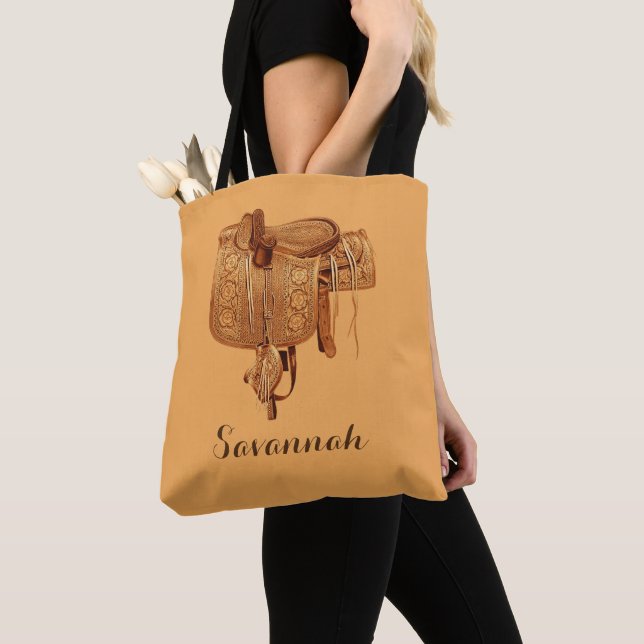 Tote Bag Western, Saddle, Femme, Équitation, Fête des Mères (De près)