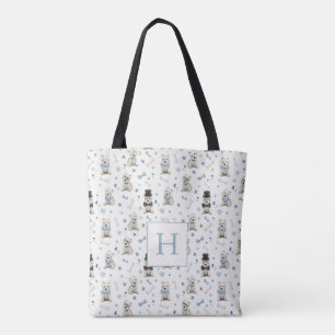 Tote Bag Westie Blanc avec Accessoires Monogramme