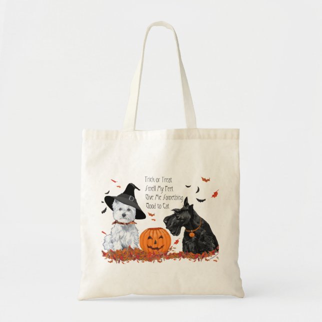 Tote Bag Westie et Scottie Halloween (Devant)